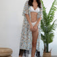 Women's Floral Chiffon Kimono: Open Front Swimsuit Cover-Up