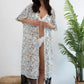 Women's Floral Chiffon Kimono: Open Front Swimsuit Cover-Up