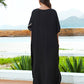 Women's Short Sleeve V-neck Silver Kaftan Cover-Up