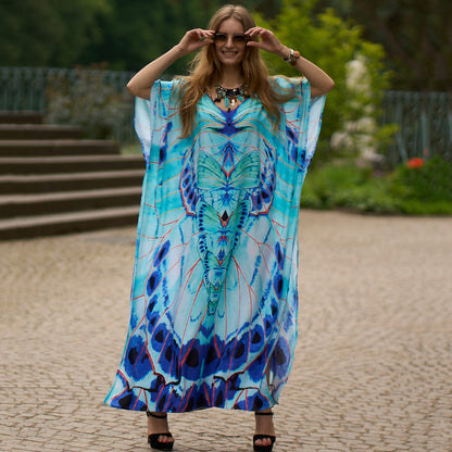 Women's Side Split Kaftan Swimsuit Cover-Up