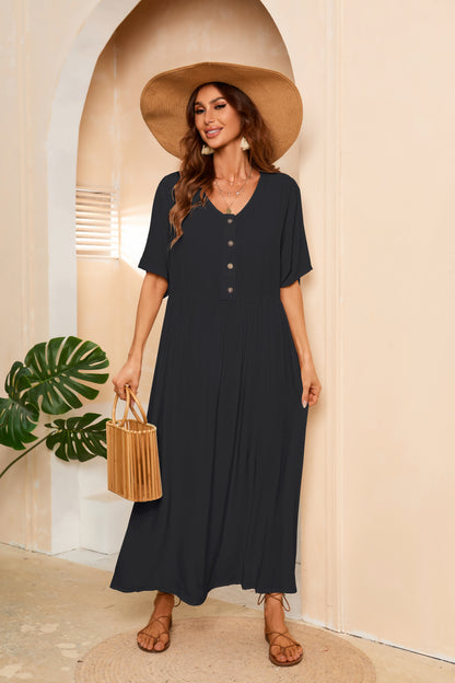 V-Neck Women's Kaftan Loungewear & Long Cover-Ups