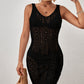 Sleeveless Crochet Swimwear Cover Up - Sexy Knit Dress