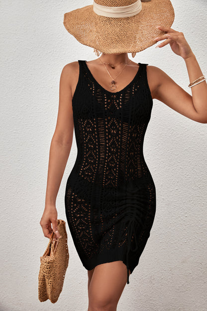 Sleeveless Crochet Swimwear Cover Up - Sexy Knit Dress