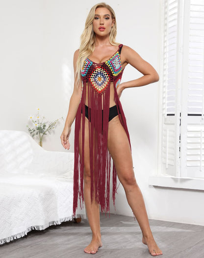 Sexy Side Split V-Neck Beach Caftan Cover-Up Dress