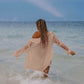 Women's Long Sleeve Button-Down Beach Shirt Cover Up