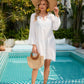 Long Sleeve Lace Tassel Bikini Cover Up Dress