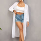 White Long Sleeve Swimsuit Cover Up for Women