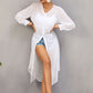 White Long Sleeve Swimsuit Cover Up for Women