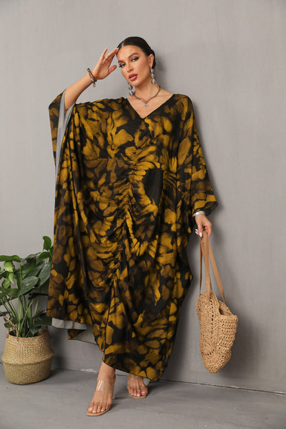 Printed Plus Size Women's Beach Caftan Dress