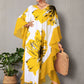 Women's Chiffon Print Caftan Beach Cover-Up, Plus Size