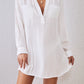 White V-Neck Beach Cover-Up for Women Summer Swimwear