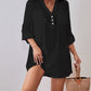 White V-Neck Beach Cover-Up for Women Summer Swimwear