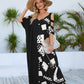 White V-Neck Kaftan: Long Swimsuit Cover-Up for Women