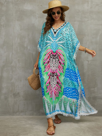 Print Kaftan Beach Loungewear Dress for Women