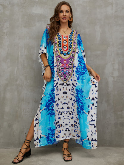 Print Kaftan Beach Loungewear Dress for Women