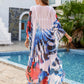 Plus Size Floral Print Kaftan Swimwear Cover-Up with Side Split