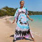 Colorful Print Plus Size Swimsuit Cover Up - V-Neck Kaftans