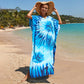 Colorful Print Plus Size Swimsuit Cover Up - V-Neck Kaftans