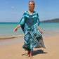 Colorful Print Plus Size Swimsuit Cover Up - V-Neck Kaftans