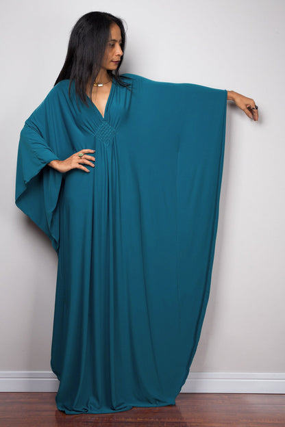 V-Neck Batwing Sleeve Plus Size Beach Caftan