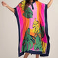 V-Neck Print Beach Caftan for Women with Side Split