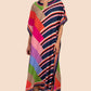 V-Neck Print Beach Caftan for Women with Side Split