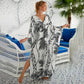 Plus Size Zebra Print Beach Caftan Dress