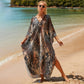 Plus Size Zebra Print Beach Caftan Dress