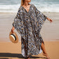 Plus Size Zebra Print Beach Caftan Dress