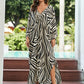 Zebra Print Plus Size Beach Kaftan Cover-Up