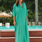 Blue-Green V-Neck Kaftan Maxi Dress for Women - Beach Cover-Up