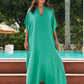 Blue-Green V-Neck Kaftan Maxi Dress for Women - Beach Cover-Up