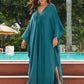 Peacock Green Solid Kaftan Dress - Women's Loungewear