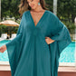 Peacock Green Solid Kaftan Dress - Women's Loungewear