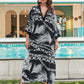 Short Sleeve Plus Size Pinstripe Beach Kaftan Cover-Ups