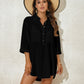 Women's Short Sleeve Button Beach Cover-Up