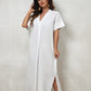 V-Neck Beach Kaftan Dress for Women, Side Split Swim Cover-Up