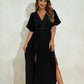 V-Neck Flowy Maxi Dress Women's Beach Cover-Up