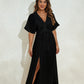 V-Neck Flowy Maxi Dress Women's Beach Cover-Up