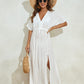 V-Neck Flowy Maxi Dress Women's Beach Cover-Up