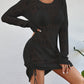 Long Sleeve Crochet Beach Cover Up Dress for Women