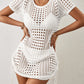 Sexy Mesh Knit Beach Cover Up - Women's Short Tunic