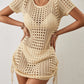 Sexy Mesh Knit Beach Cover Up - Women's Short Tunic