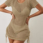 Sexy Mesh Knit Beach Cover Up - Women's Short Tunic