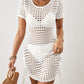 Sexy Mesh Knit Beach Cover Up - Women's Short Tunic