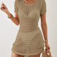 Sexy Mesh Knit Beach Cover Up - Women's Short Tunic