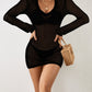 Long Sleeve Crochet Beach Bikini Cover Up Women's Tunic Top