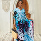 Print Long Kaftan Dress - Women's Beach Loungewear