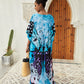 Print Long Kaftan Dress - Women's Beach Loungewear