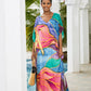 Print Long Kaftan Dress - Women's Beach Loungewear